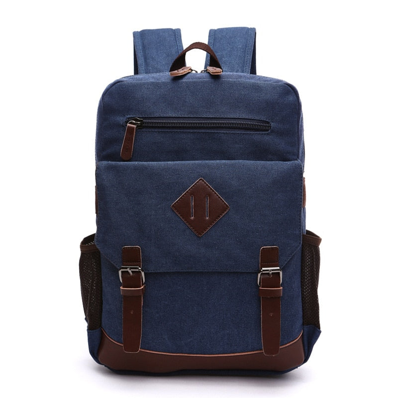 Mochila Executiva de Lona com detalhes em Couro