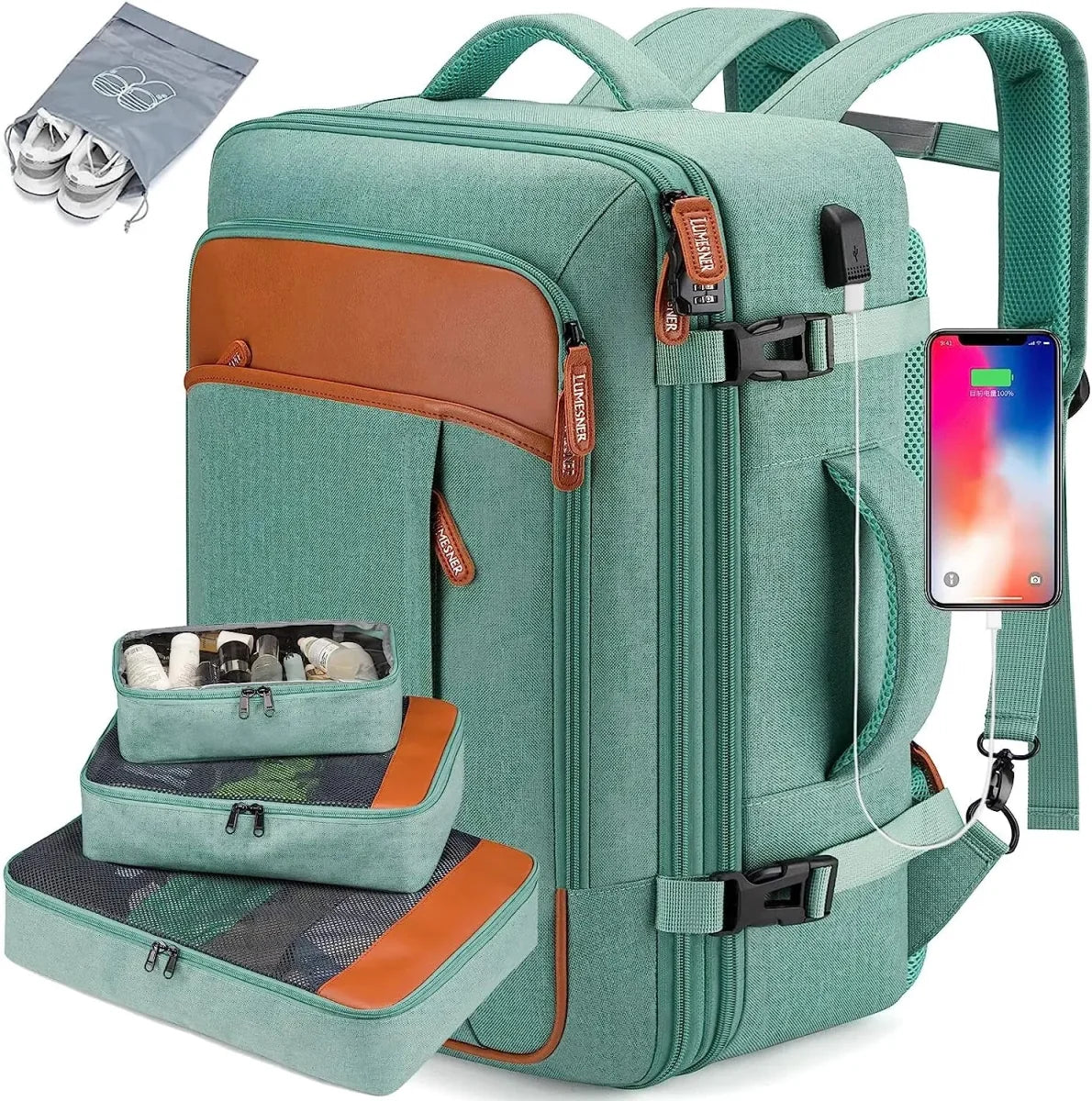 Mochila de Viagem Feminina VersaBag + 3 Necessaires GRÁTIS