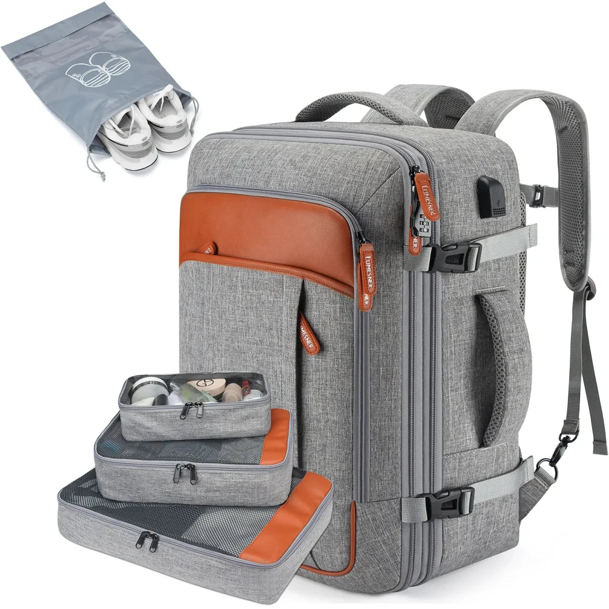 Mochila de Viagem Feminina VersaBag + 3 Necessaires GRÁTIS