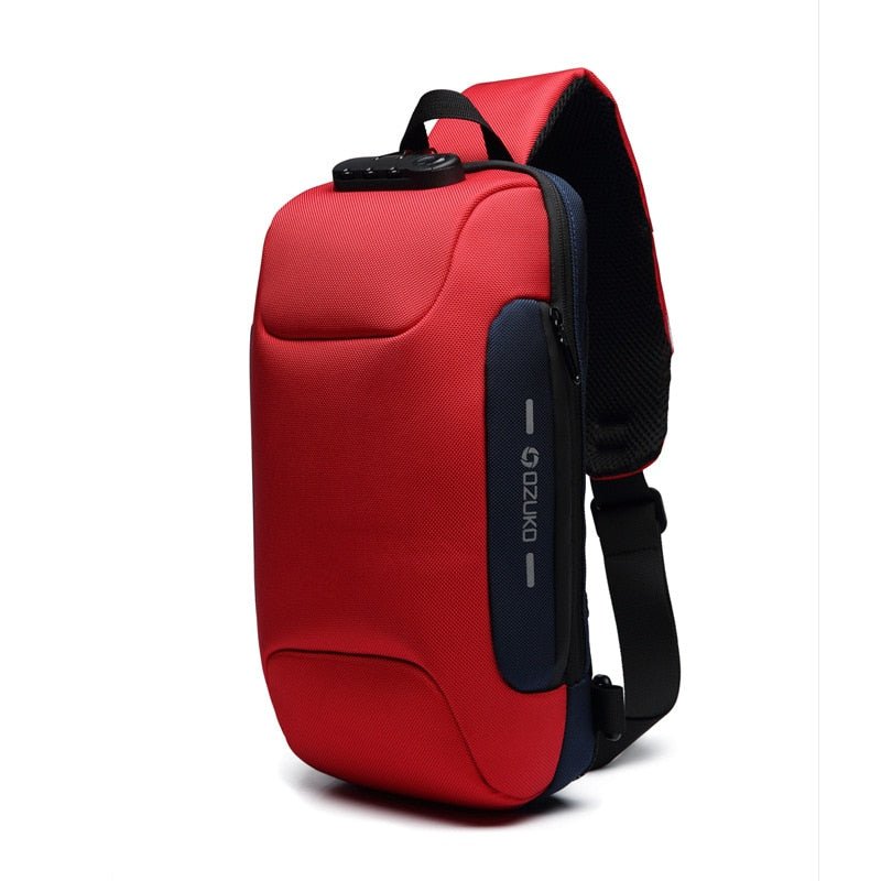 Mochila Transversal Antifurto para Viagem - Resistente à Água