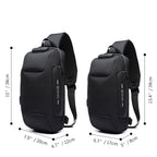 Mochila Transversal Antifurto para Viagem - Resistente à Água