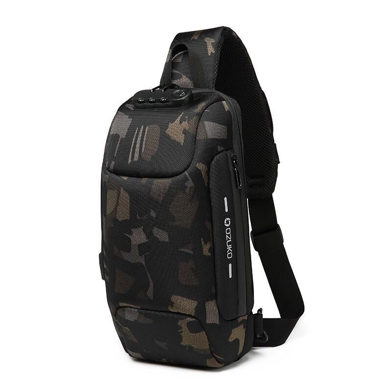 Mochila Transversal Antifurto para Viagem - Resistente à Água